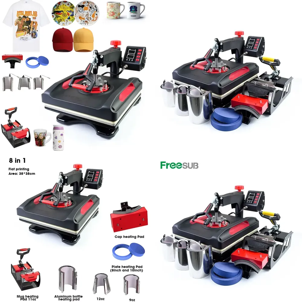 Heat Press Machine 38X38 - Многофункциональный термопресс 8-в-1 для печати на