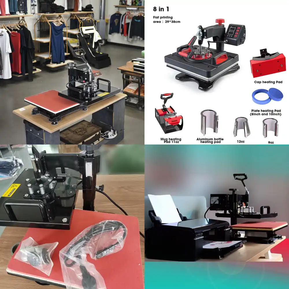 T Shirt Printing Machine 8 In 1 - Электрический ручной термопресс для печати на