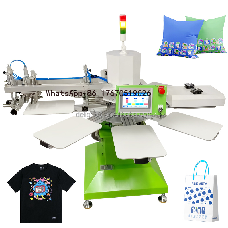 T Shirt Printing Machine 8 In 1 - Новый автоматический ротационный станок для трафаретной