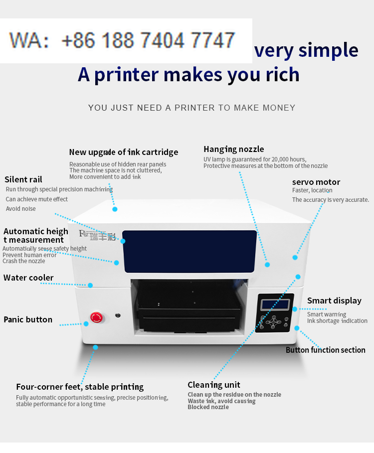 Высококачественный планшетный  – обзор и цена Dtg Printer A3 Textile
