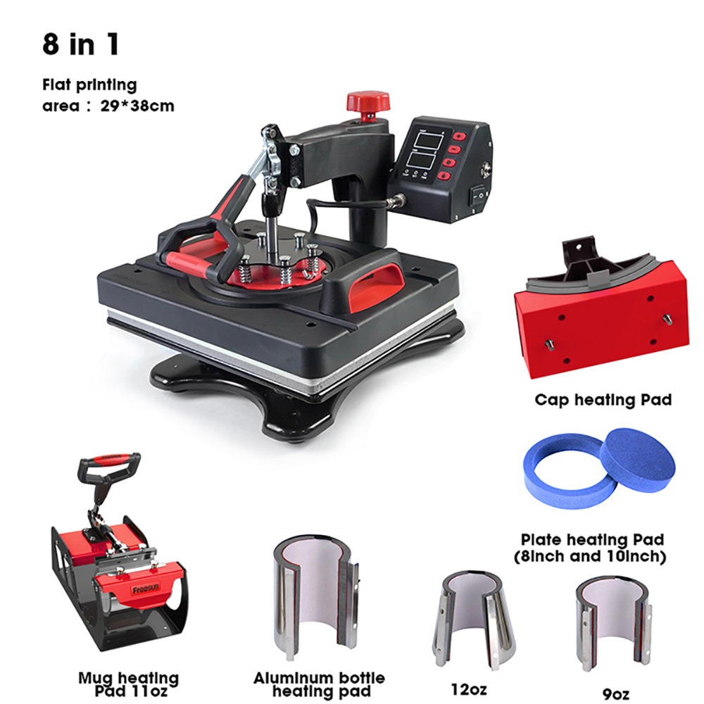 Электрический ручной термопрес – обзор и цена T Shirt Printing Machine 8 In 1